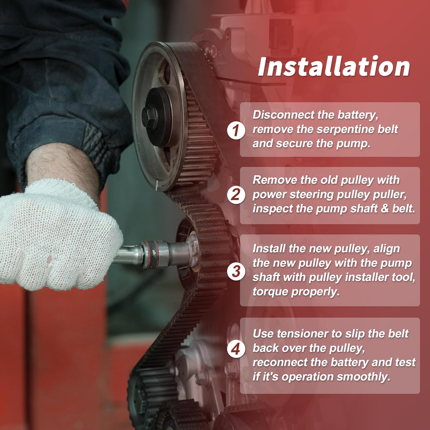 Crankshaft Pulley for Chevy Double Groove Power Steering Pump Pulley 2 Groove Durable 1 Pc Silver Tone