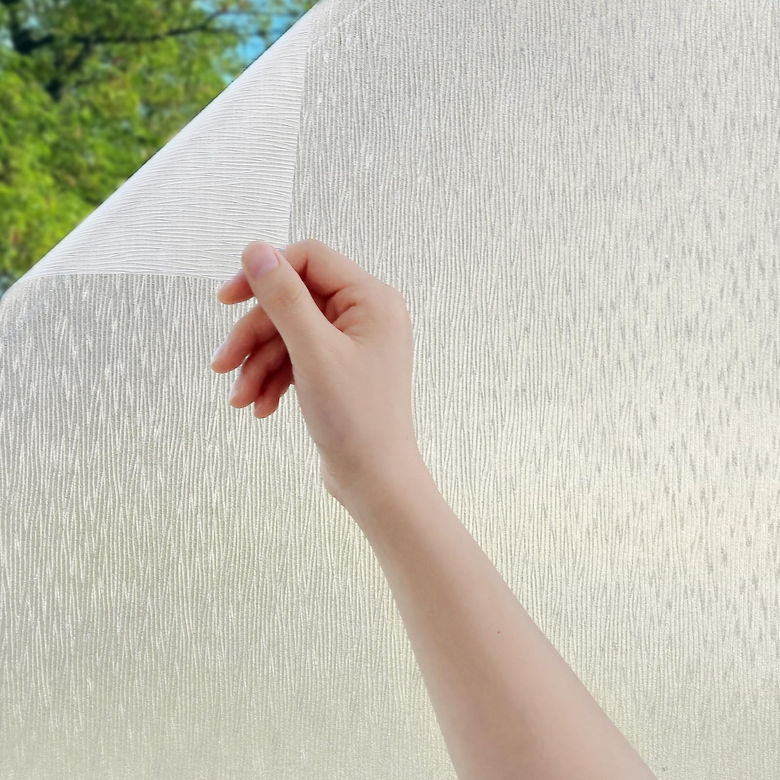 FEOMOS Window Privacy Film, Static Window Cling, Decorative Window Film, 3D Window Decal Non Adhesive for Home Office Windows Doors 17.3x78.7 inches