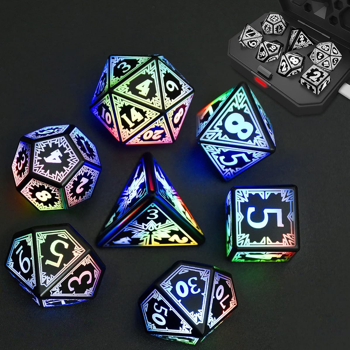 Light up LED Dice Set Shake to Glowing DND Dice for Dungeons and Dragons Role Playing Dice Tabletop Games