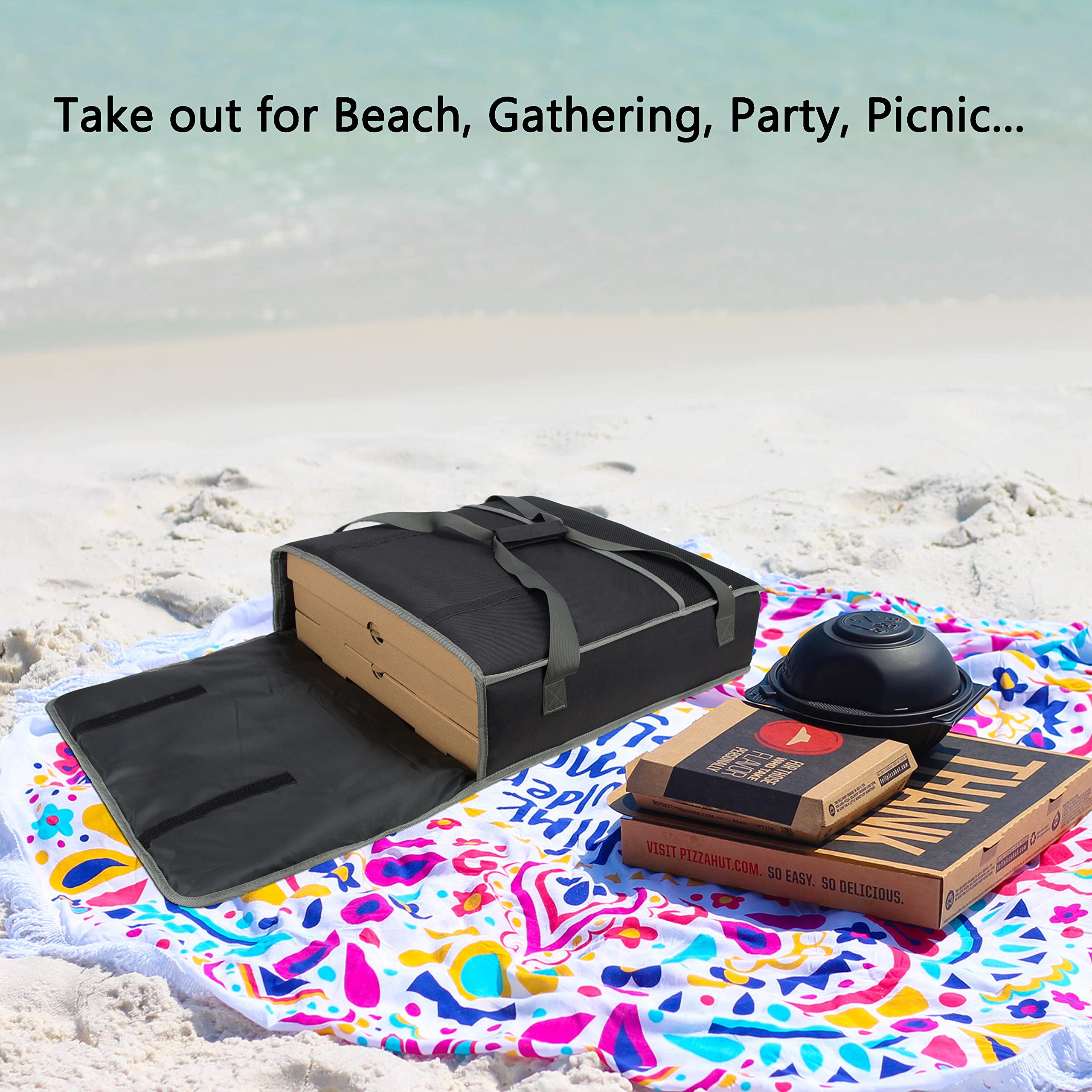 KISLANE Insulated Pizza Delivery Bag 20’’ x 20’’ x 6’’, Commercial