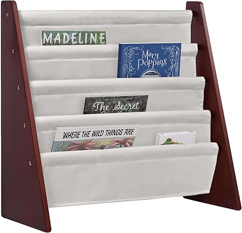 Miniatura 43 de Wildkin Estantería de madera para niños, diseño de lona premium con 4 estantes de tela, organizador para el hogar o el aula, natural con aguamarina