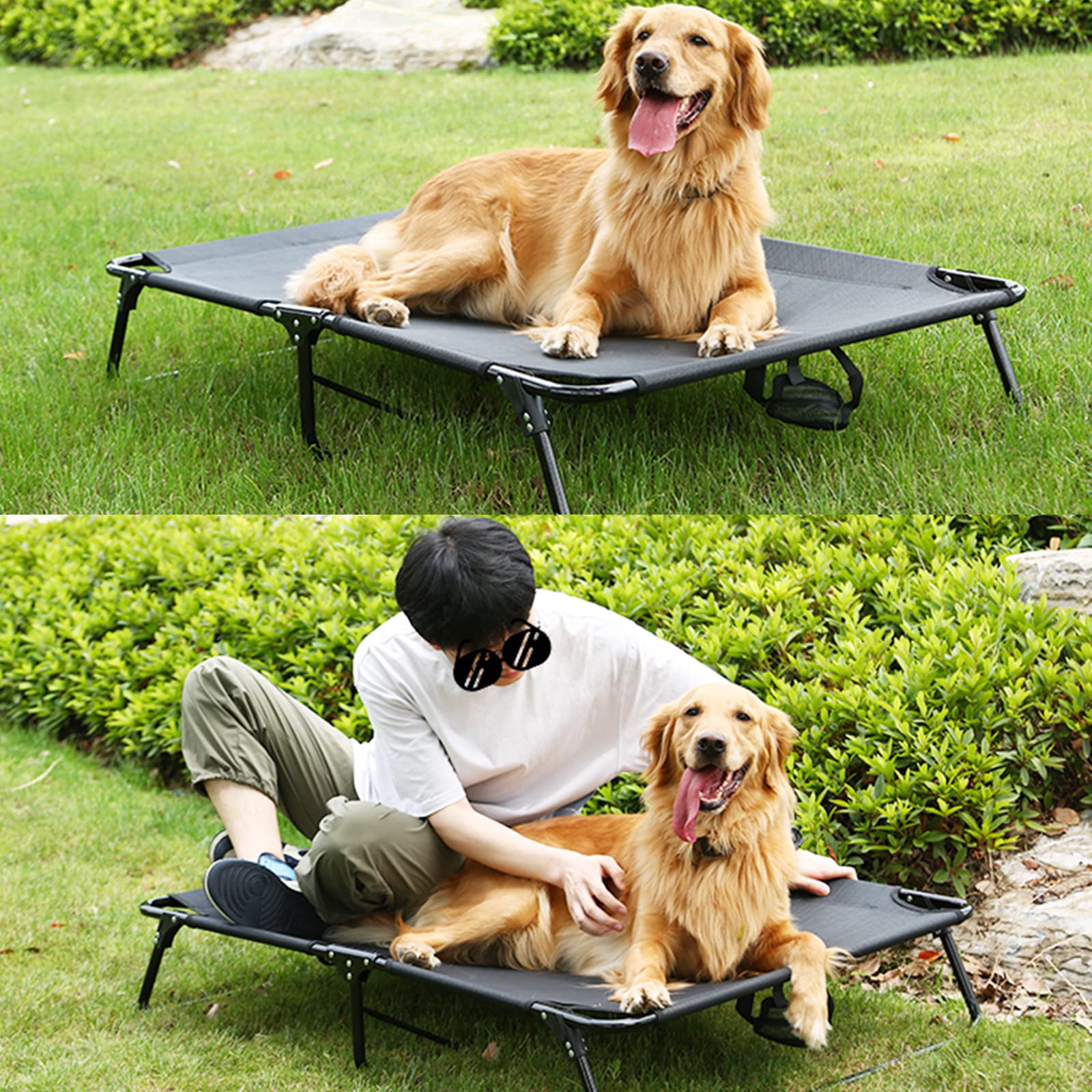 Cama para mascotas de verano con malla elevada