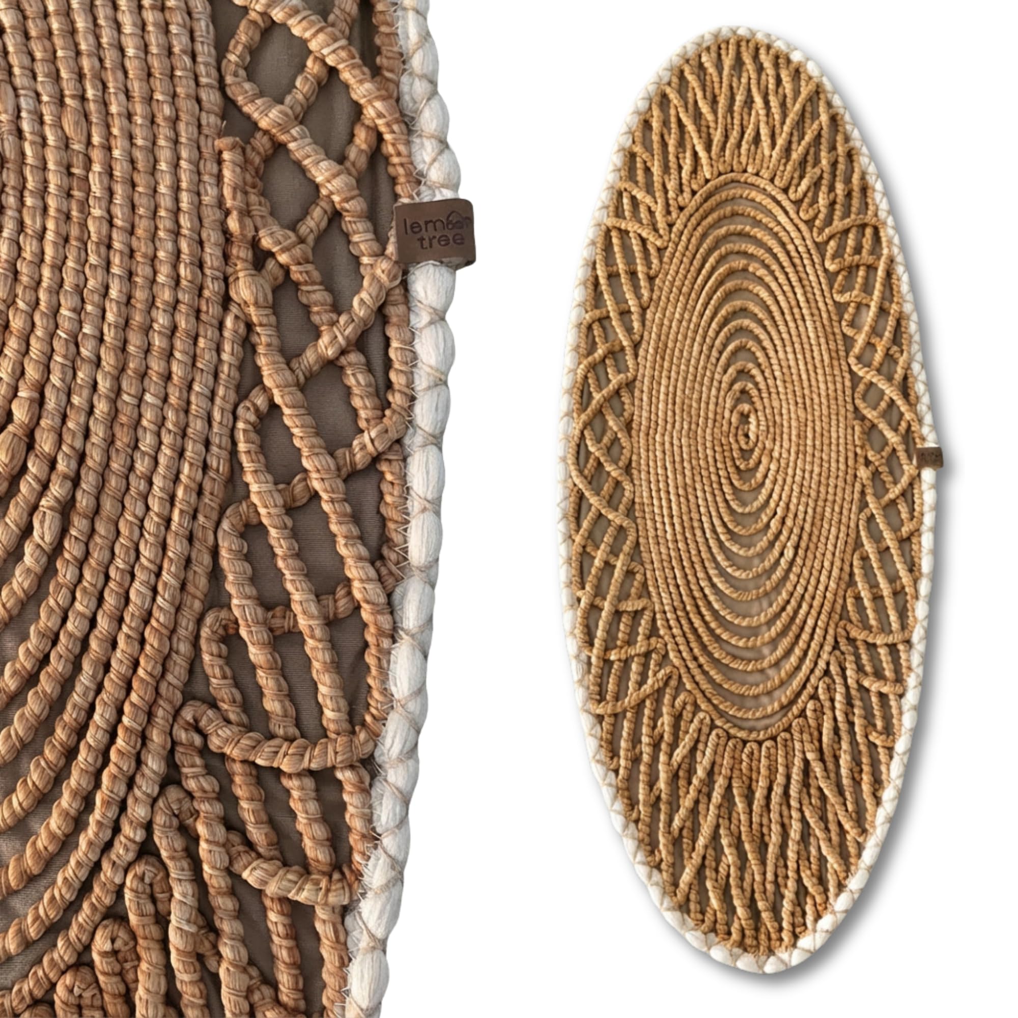Photo 1 of Braided Woven Table Runner, Oval Handcrafted Dining Table Decor, Waterproof & Easy to Clean – Farmhouse, Boho, Rustic Style for Fall, Thanksgiving, Christmas & Everyday Use, 13.4 X 34.25IN