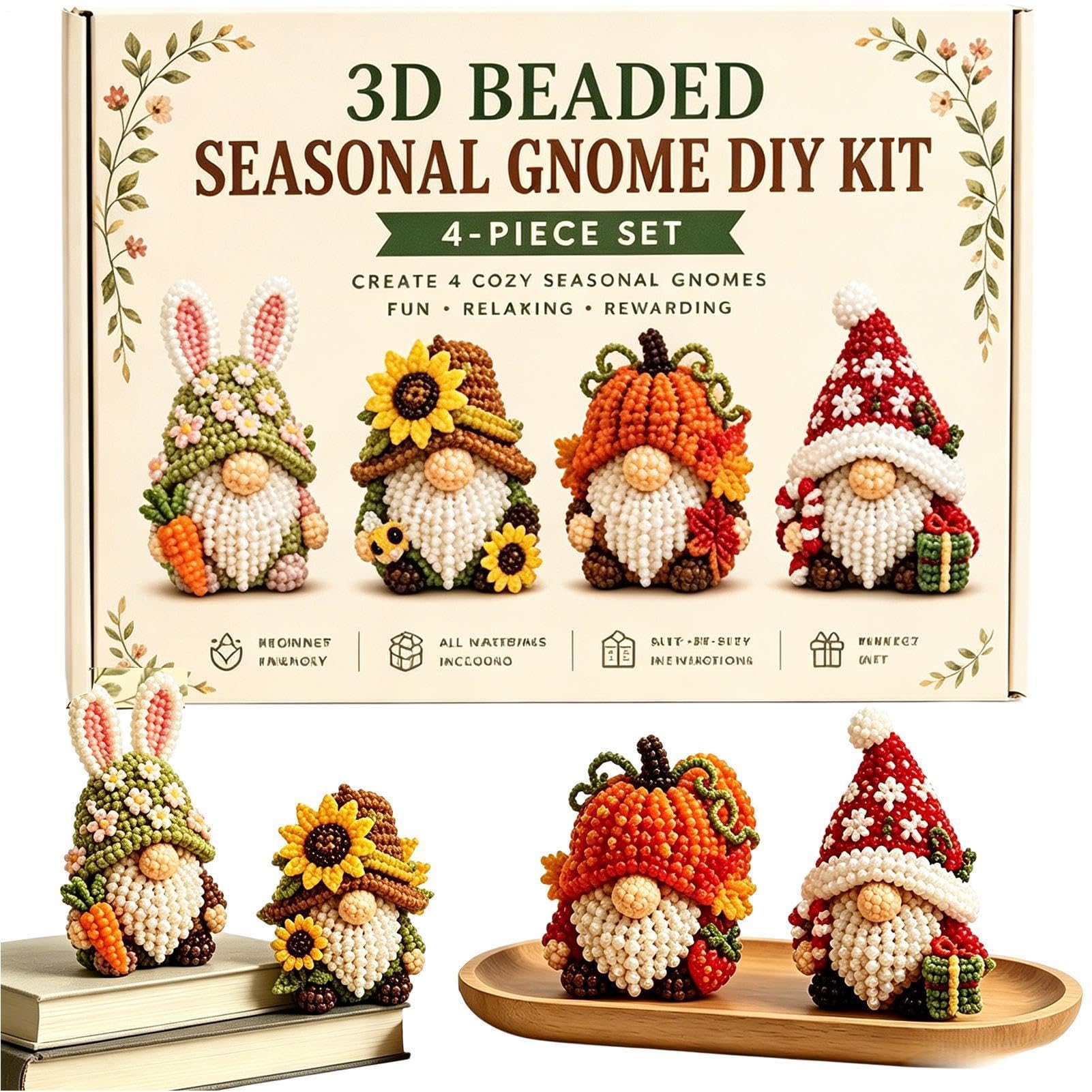 Kit fai da te per creare piccoli animali nani in 3D con perline | 4 modelli con istruzioni, kit per la creazione di animali nani con perline, per casa, ufficio, scuola, aula, laboratorio d'arte