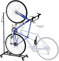 Sttoraboks Vertical Bike Stand - Adjustable Height for 29" Wheels, Lockable Casters, Space-Saving Freestanding Rack for MTB/Road Bikes, No-Drill Indoor Storage