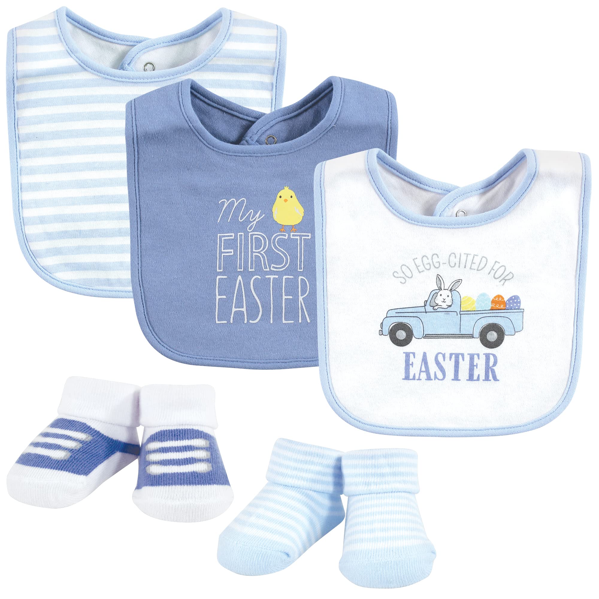 Hudson Baby Unisex Baby Bib and Sock Set-image-42