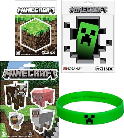 Amazon マインクラフト Minecraftステッカー クリーパーゴム製ブレスレットギフトセット シール ステッカー おもちゃ