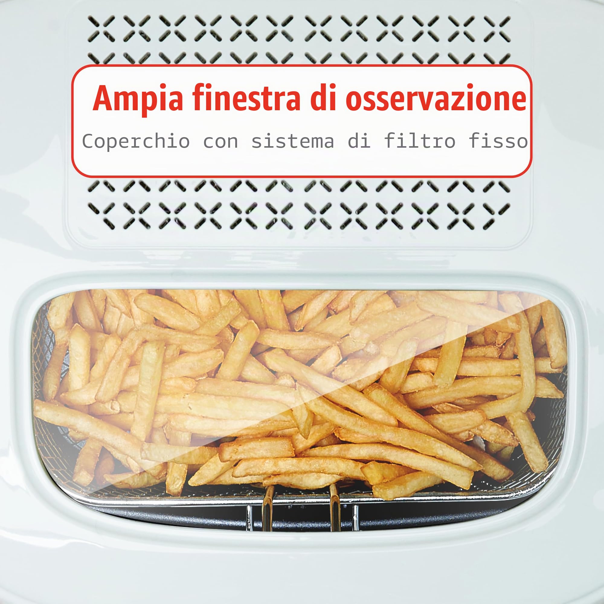 alpina Friggitrice – Friggitrice – 1800 Watt – 2,5 litri – fino a 190º –