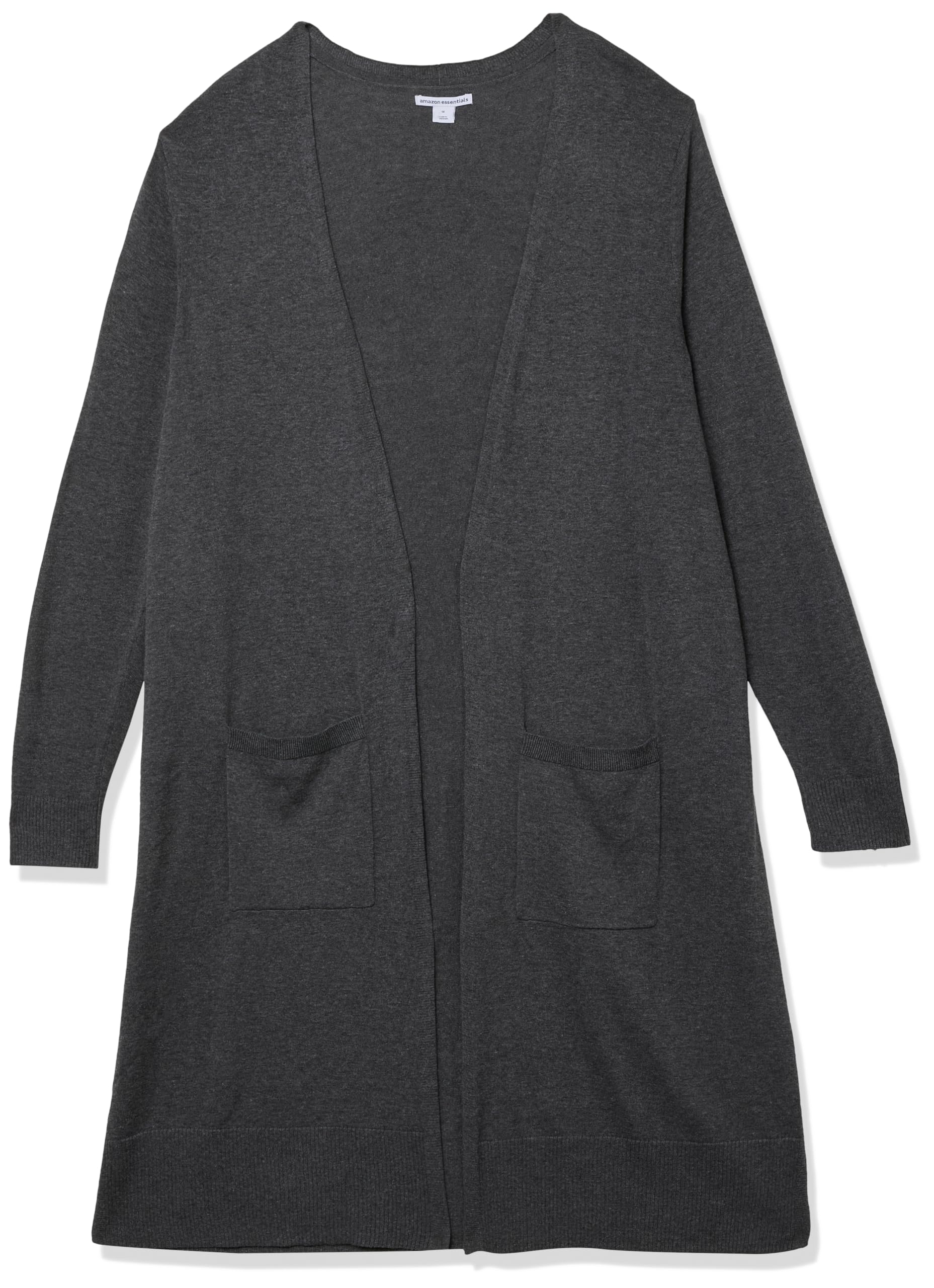 Amazon Essentials Women's Lightweight Longer Length Open-Front Long-Sleeve Cardigan Sweater (Available in Plus Size)