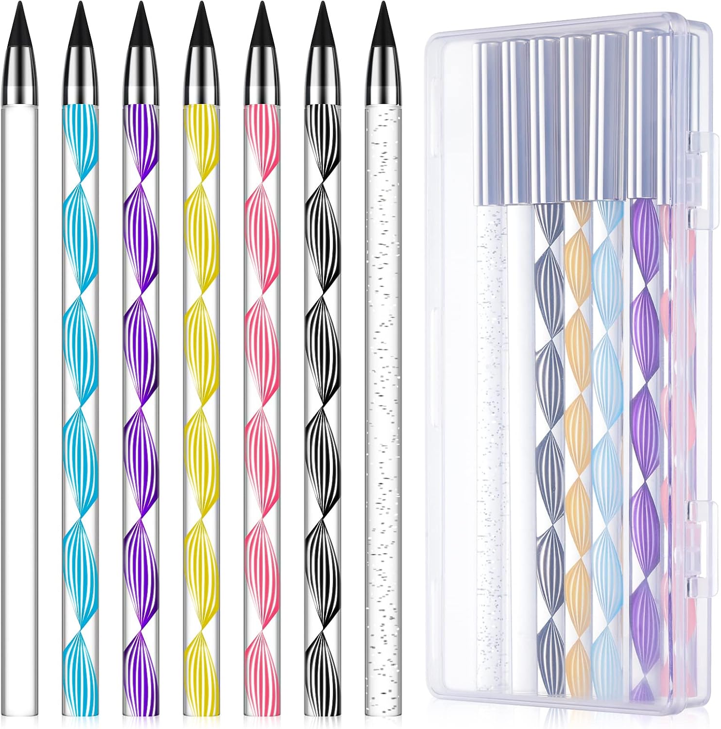 7pcs Metal Inkless Pen Everlasting Pencil Inkless