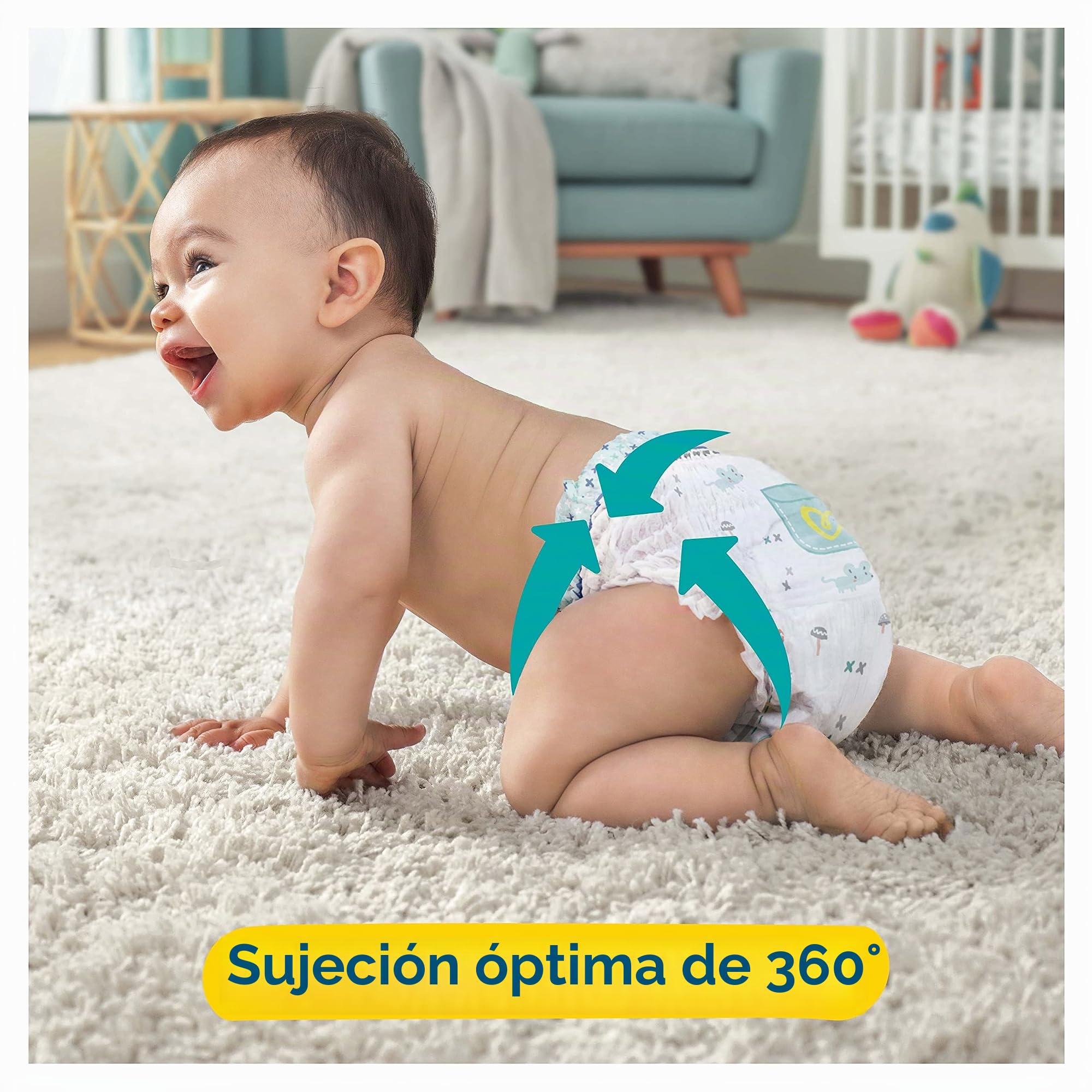 Pampers Talla 6 Pañales (15+ kg), Protección Premium, 132 pañales, caja mensual, funda de ropa 1 para mayor comodidad y protección de la piel sensible