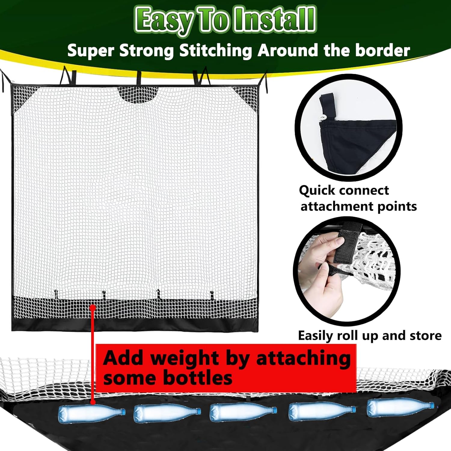 2PCS 7FT Height Shank Net Golf with Two Sandbags for Golf Hitting Nets Frame;Golf Practice Hitting Net Barrier Net for Golf, Baseball, Hockey, Soccer