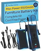 Blue Cactus Max Power 5000mAh Recliner Battery Kit - Wireless Pack w/ Charger, Cords, LED Alert for Chairs, Sofas, Loveseats