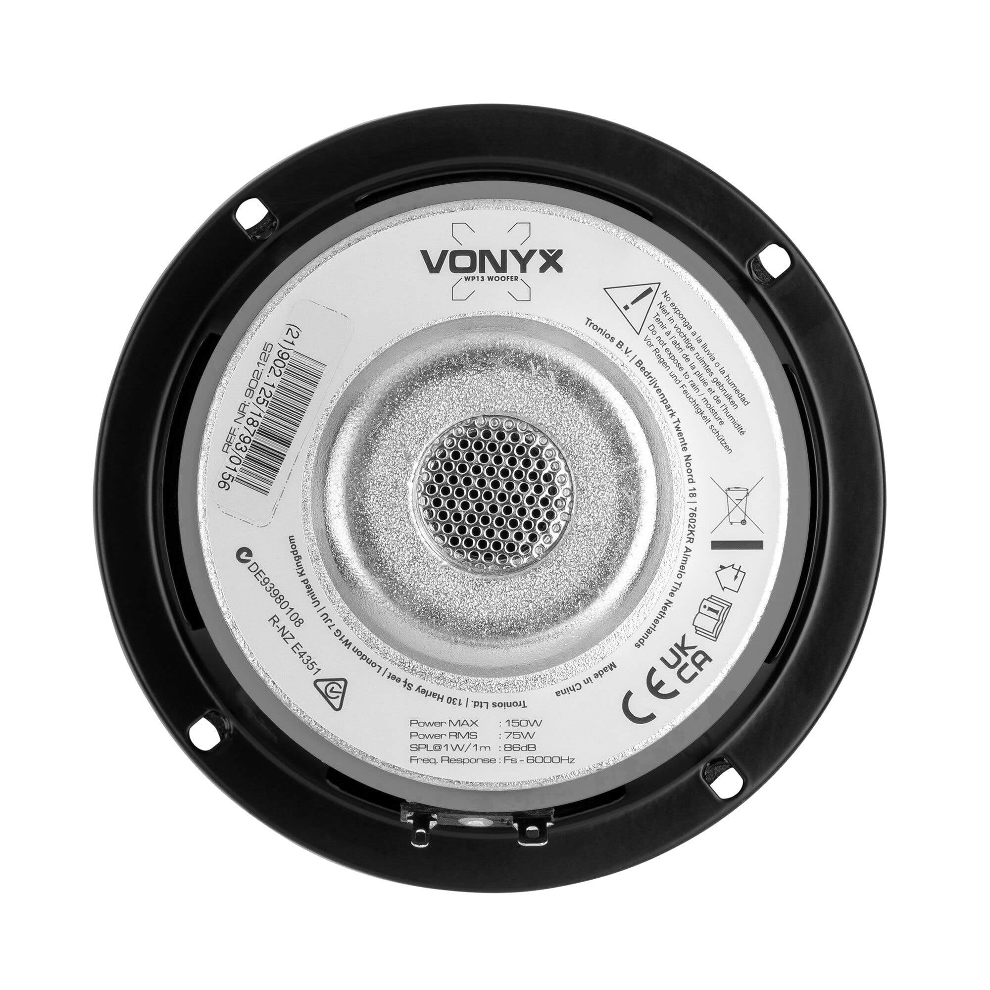 Vonyx WPP10 Altavoz de Repuesto de 4", woofer de Alta fidelidad, 50 W RMS para instalacion en Coches, impedancia de 8 ohmios, Cono de Polipropileno, suspensión de Goma, Altavoz de fácil instalación