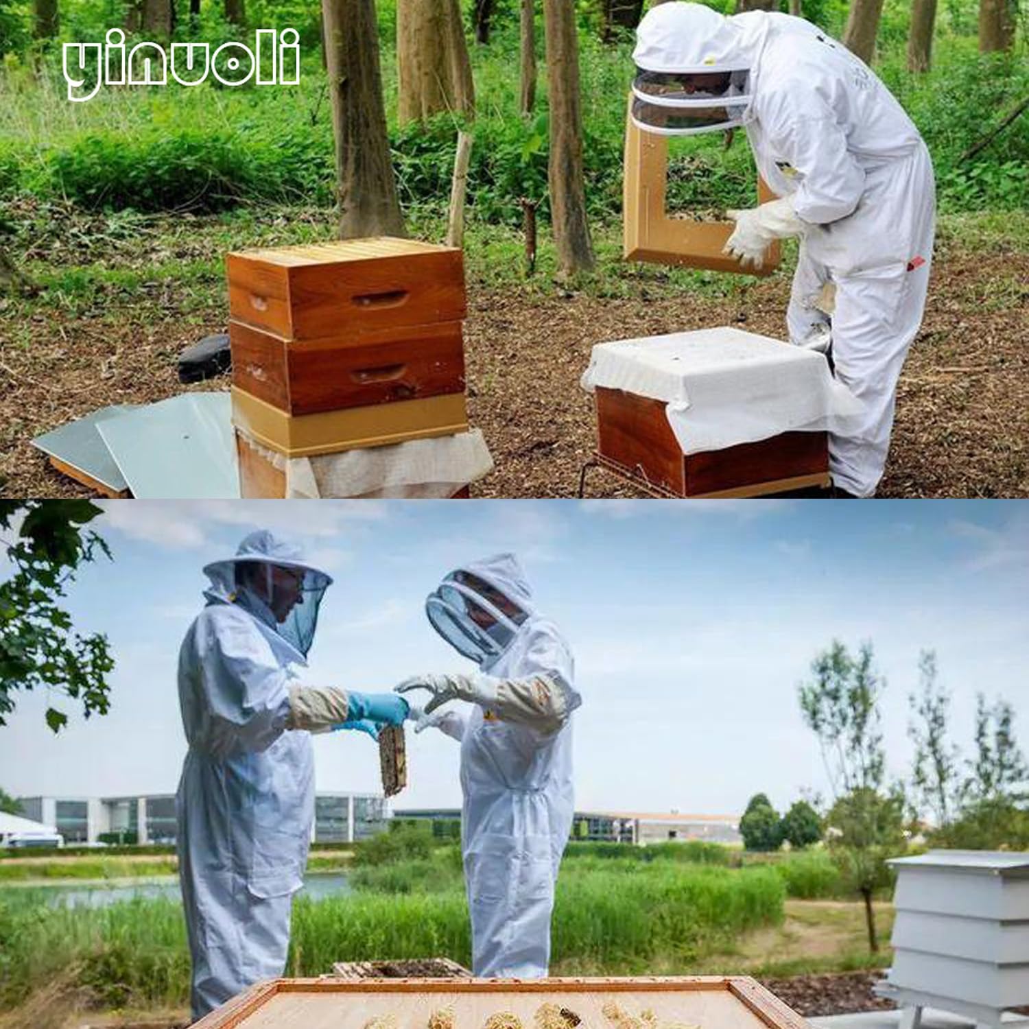 mono apicultor profesional mujer y hombre con apicultura guantes Bee Suit (L)