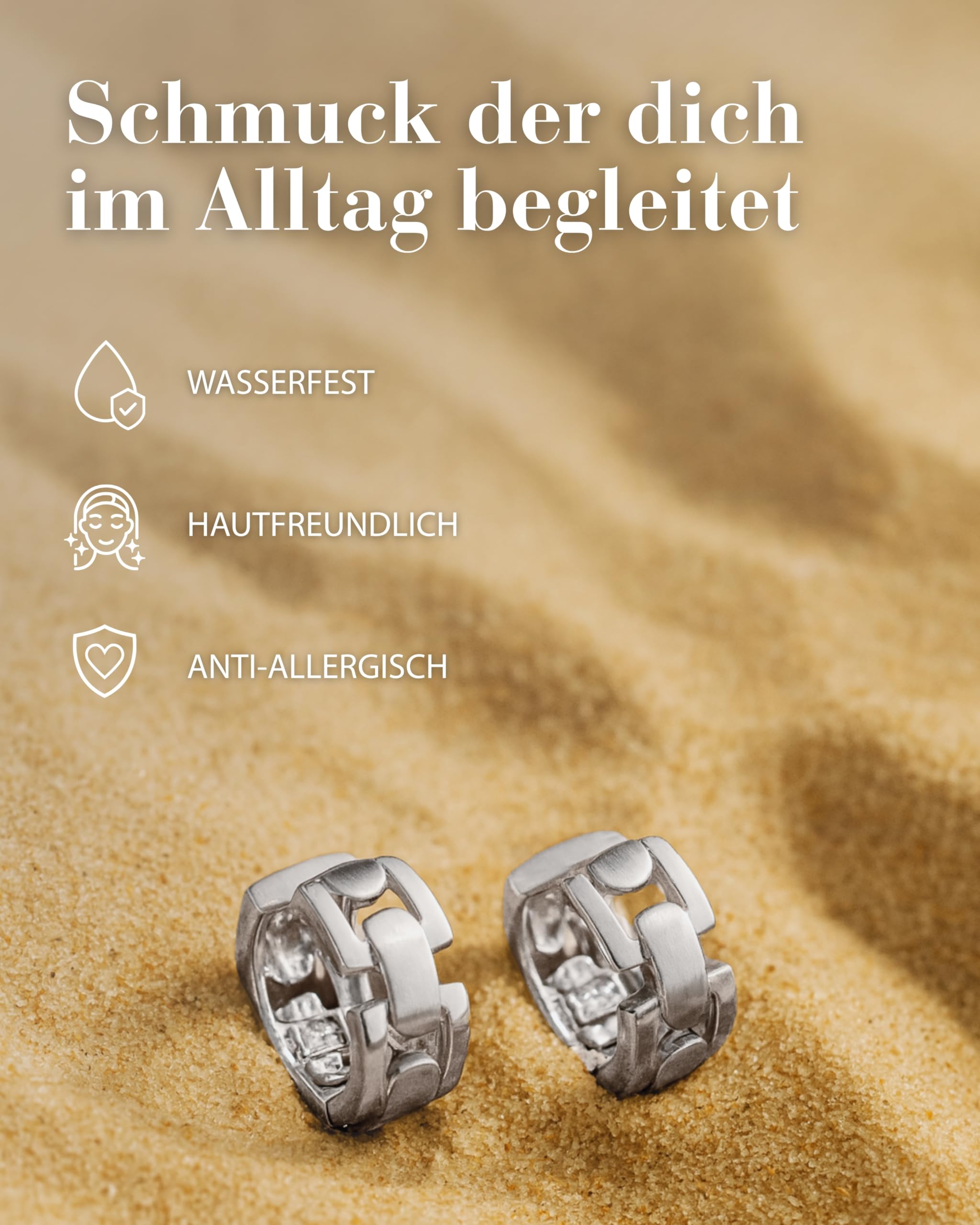 VINANI Klapp-Creolen aus 925 Sterling Silber I Nickelfreie Ohrringe für Damen I Mattierte & glänzende Oberfläche mit Anlaufschutz I Allergikerfreundlich I Handarbeit in Juweliersqualität I CRKG
