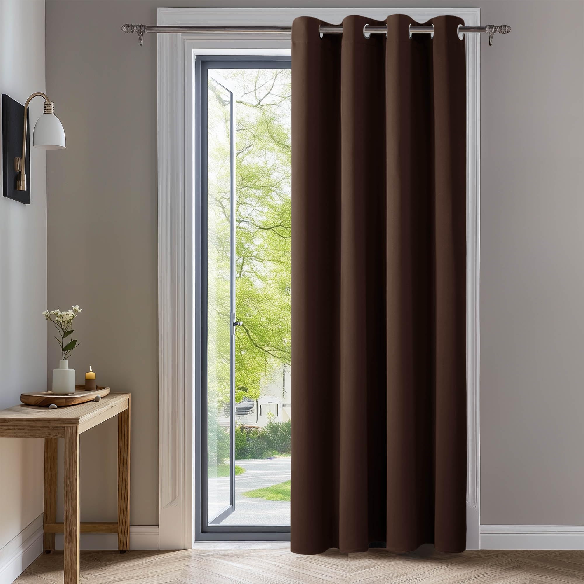 Deconovo Tenda Oscurante Termica per Camera da Letto e Soggiorno 260 CM Altezza 1 Pannello, per Interni Moderne con Anelli, 140x260 CM, Cioccolato