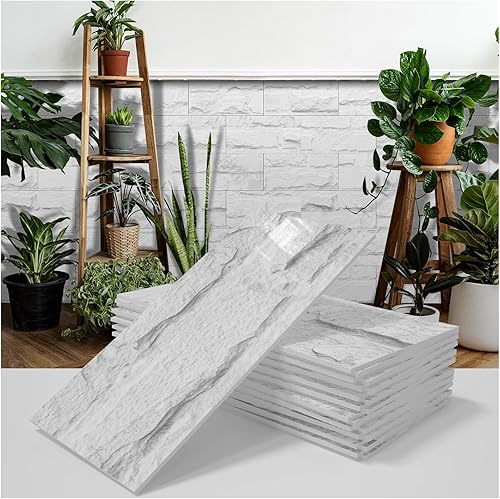 Miniatura 1 de TUOKING 96 azulejos autoadhesivos para salpicaduras de cocina, de 4 x 8 pulgadas, de PVC, autoadhesivos, de metro, ladrillo mate, azulejos de pared