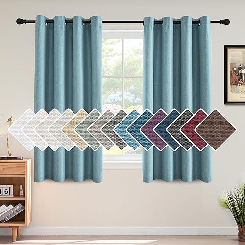 Miniatura 30 de H.VERSAILTEX Cortina de lino para oscurecer la habitación para dormitorio/sala de estar, cortinas opacas extra anchas de 100 x 96 pulgadas