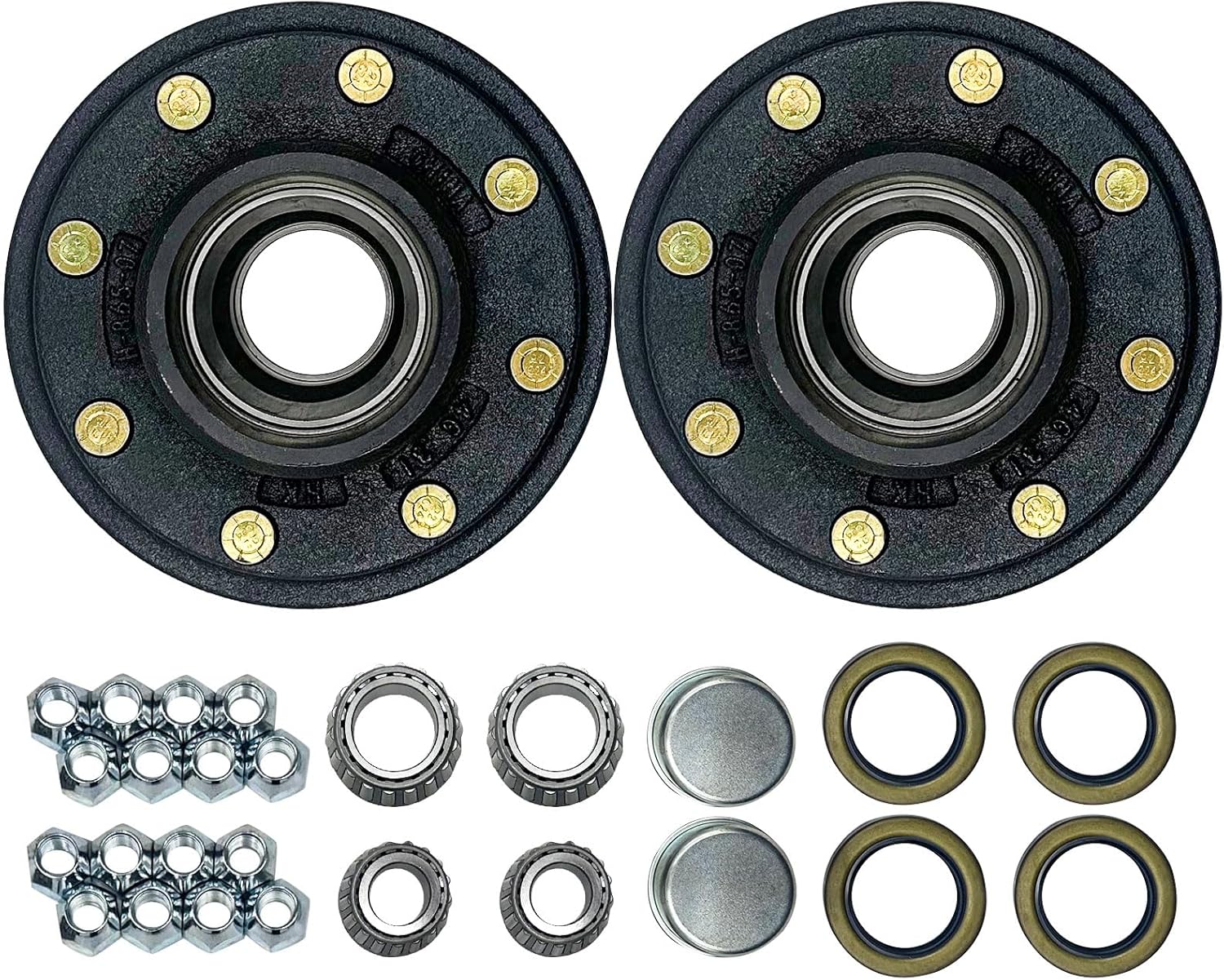 dreamdragon 2Pcs 8-Hole, 6.5" Bolt Circle Idler Hub Kits for 7,000 lb Trailer Axle