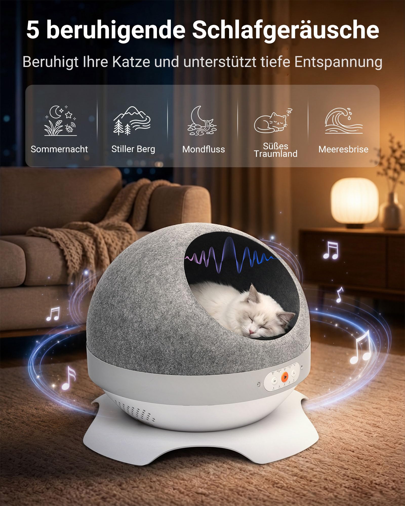 Intelligentes Katzenbett mit TEC Kühlung & Heizung, 10–50°C
