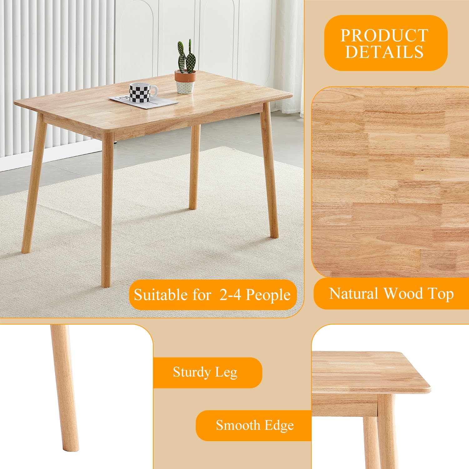 MOOSE Wood table「ko-patan kai」 Amazon.com - XHWECAN Wood Dining Table for 4, Rectangular