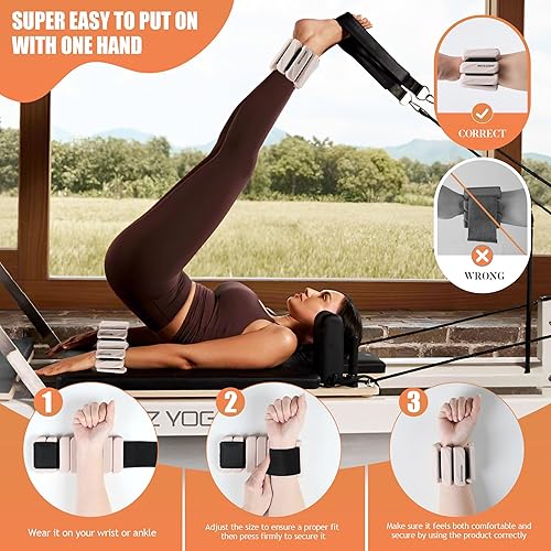 Miniatura 5 de Juego de 2 pesas para tobillo (1 libra2 libras cada una) para mujeres y hombres, pulsera ajustable para gimnasio en casa, brazaletes con peso,