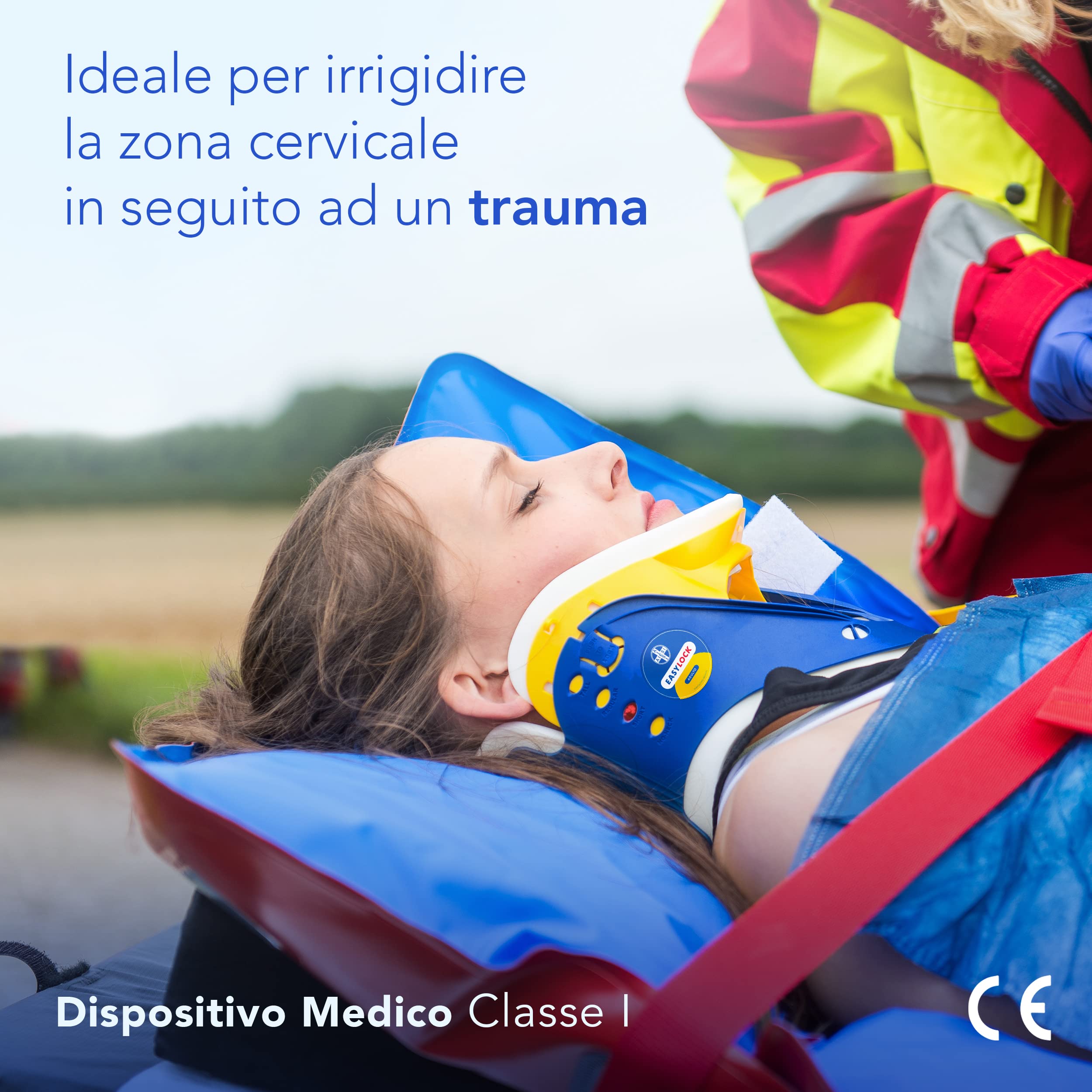AIESI® Collare cervicale immobilizzante per adulti regolabile in 4 posizioni EASYLOCK