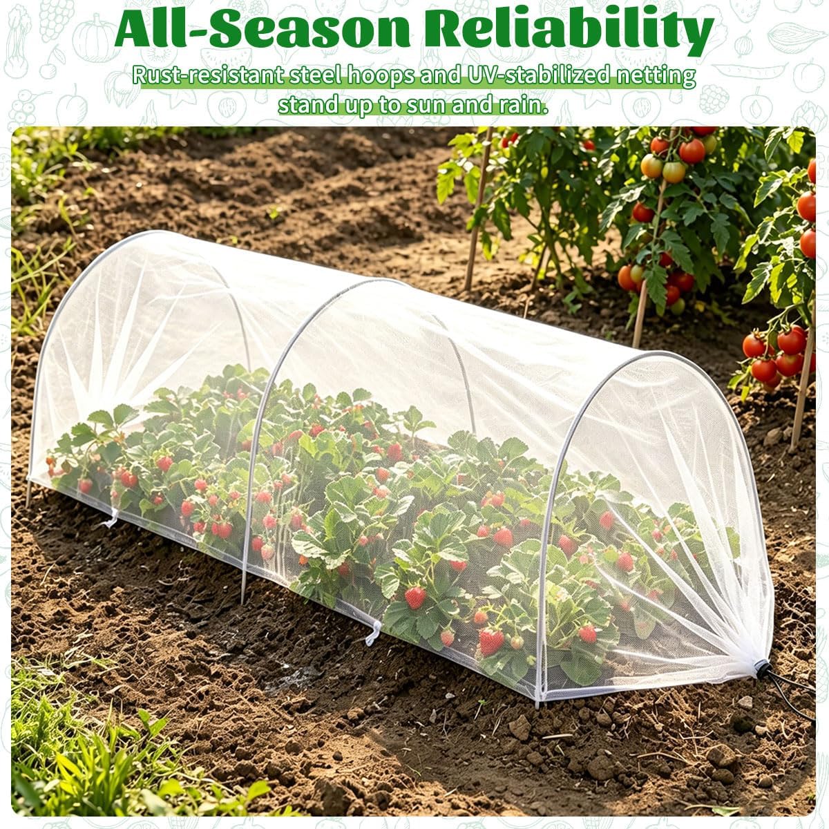 Pop Up Raised Garden Bed Cover, 4 Feet Plant Protection Mesh image 2