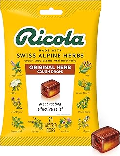 Ricola Original Herbs Cough Suppressant Drops, 21ct Bag
