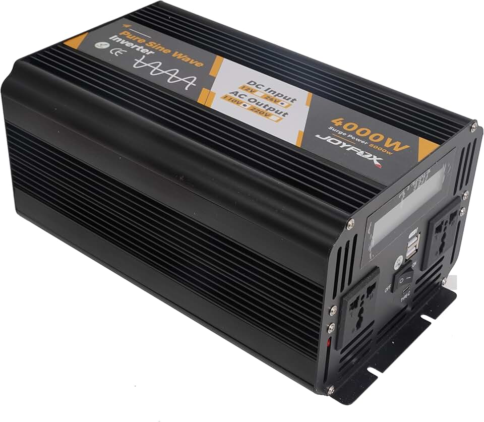 Joyfox Inversor Energia Onda Senoidal Pura 800W 1000W 2000W 2500W 4000W 12v / 24v Para 110v / 220v Usb Conversor Transformador Tensão (24v Para 120v 4000W Pico 8000w)