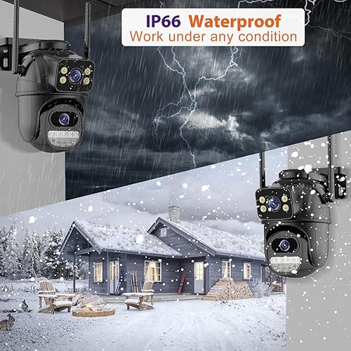 Miniatura 2 de Cámara de seguridad para exteriores 2.4G WiFi PTZ Cámara para exteriores de doble lente cámaras de seguridad para el hogar Vista de 360  4MP Cable