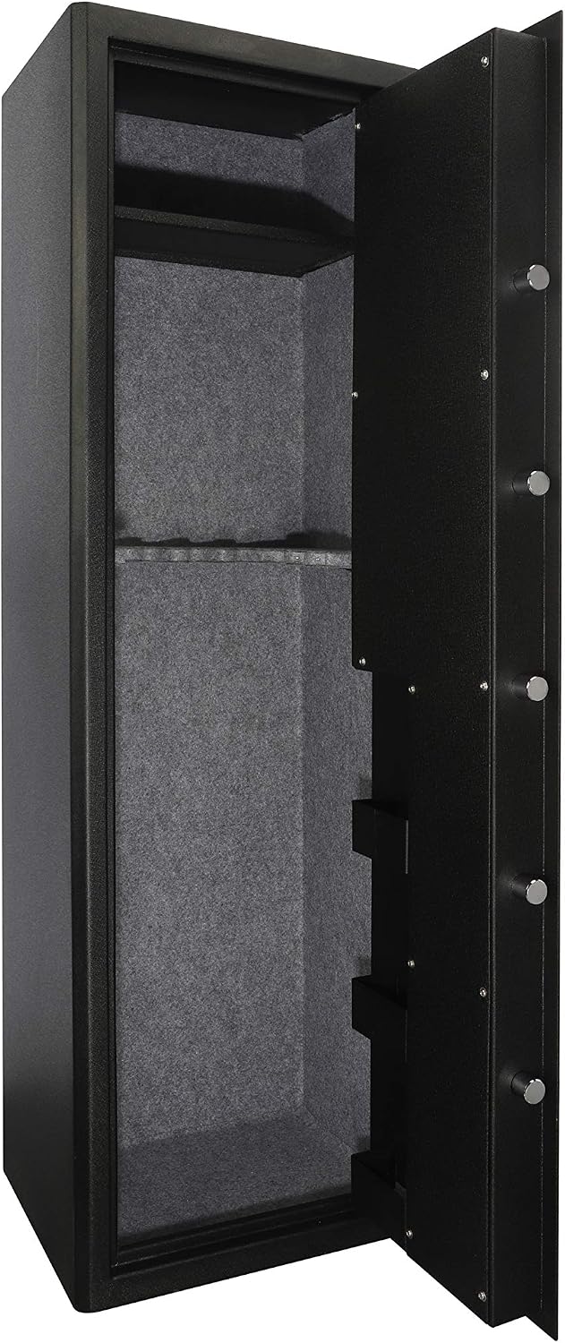 Golval RE RF Series Security Safe with Biometric Access/Electronic Lock, Black,Quick Access Rifle Safe, Gun Safe, Cabinet 6/8 Guns