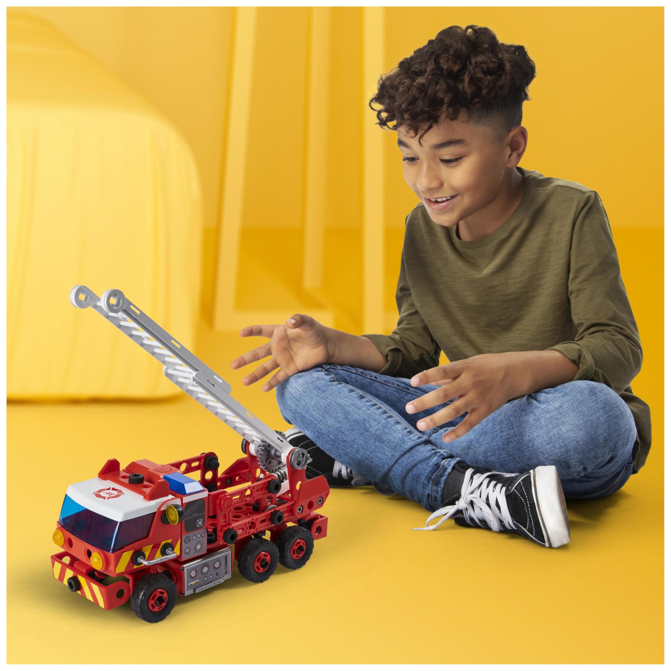 MECCANO Junior - Firetruck - Kit de construcción de Modelo Steam Camion de Bomberos con Luces y Sonidos - 6056415 - Juguetes Niños 5 años +