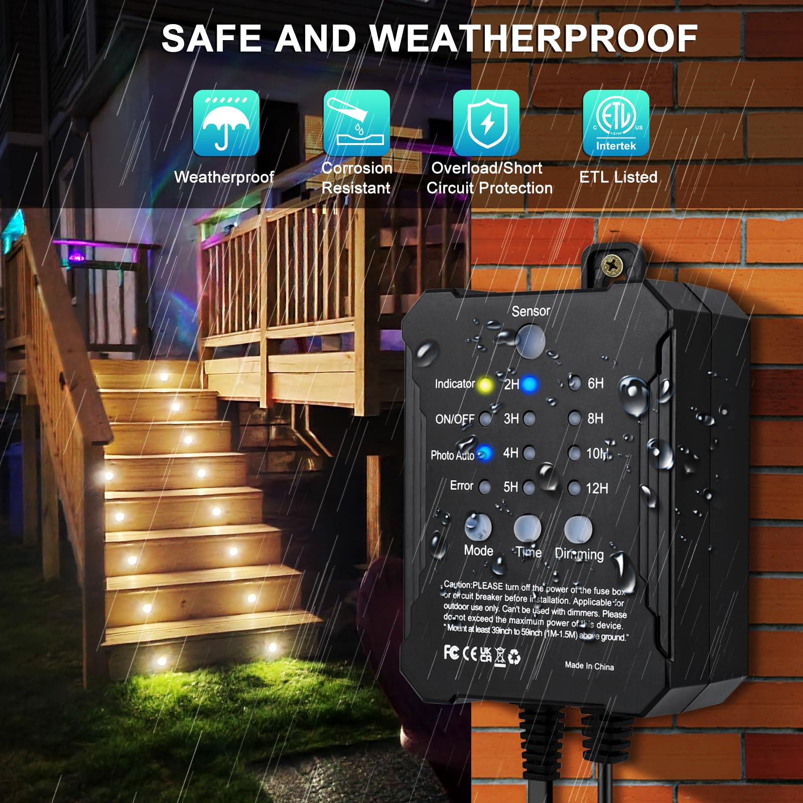 SMY Lighting 20er Dimmbare Terrassen Einbaustrahler Warmweiß, mit Timing und Fotozellensensor, Ø32mm 12V 0,6W Bodeneinbaustrahler Wasserdicht für Garten Holzbrücke Balkon Gehweg, mit Schutzgehäuse‌
