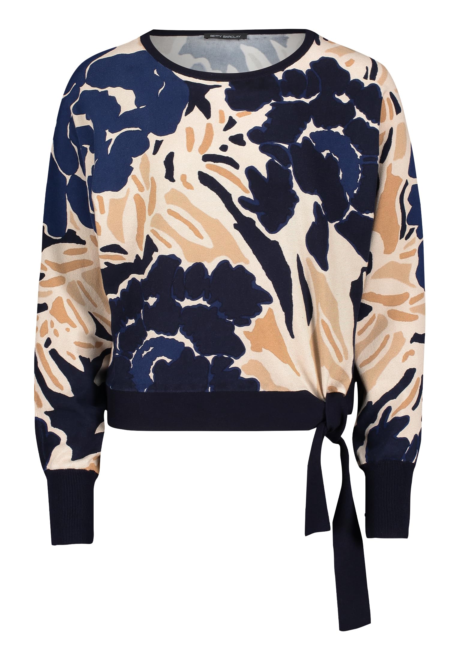 Betty Barclay Women's Fine Knit Jumper with Print, Blue, 20