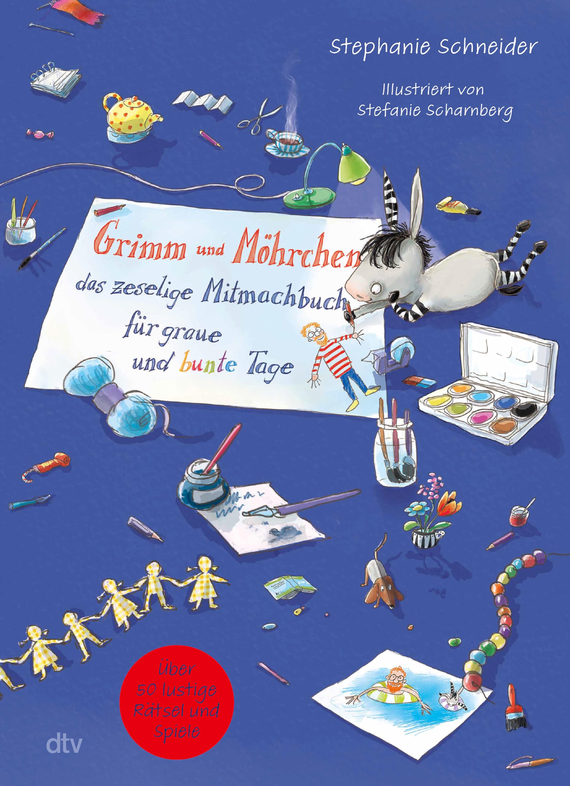 Grimm und Möhrchen – Das zeselige Mitmachbuch für graue und bunte Tage: Über 50 lustige Rätsel, Spiele und Bastelideen für Kinder ab 4