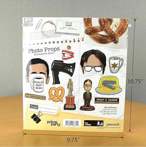 Miniatura 2 de Dunder Mifflin Party Essentials Juegos de oficina y divertidos accesorios para fotos (accesorios para cabina de fotos)