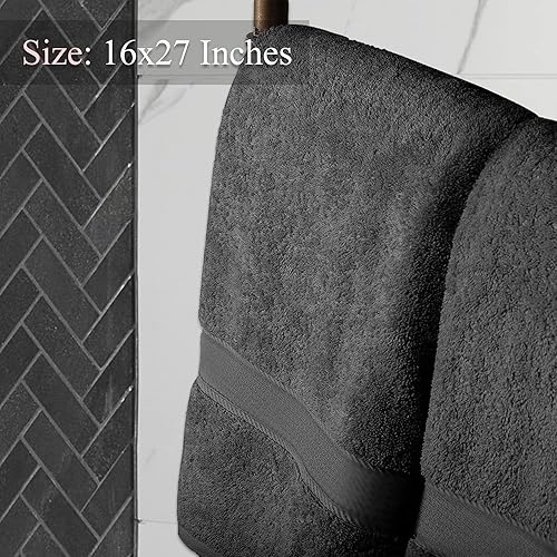 Miniatura 4 de Toallas del algodón para salones (paquete de 24, blanco, 16x 27pulgadas), absorciónsuave y secado rápido, toalla de mano para gym, salón