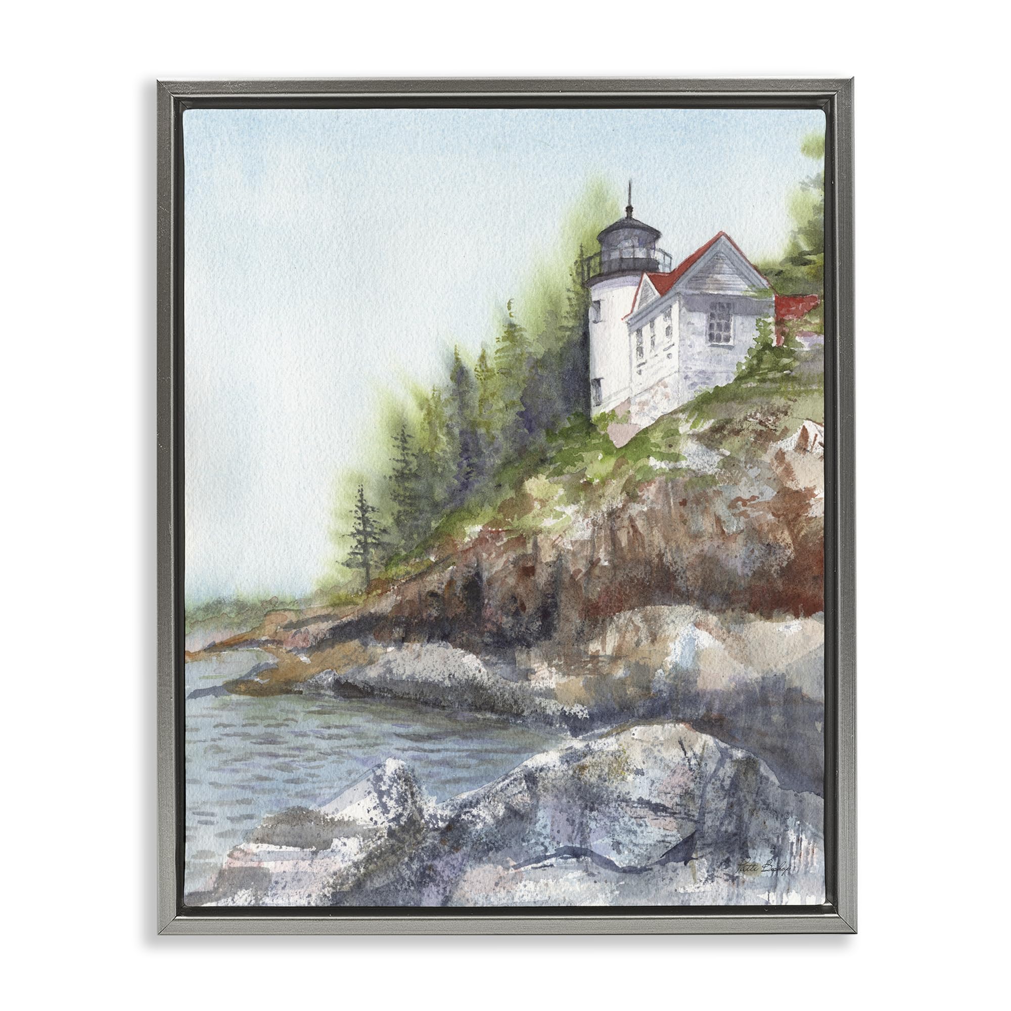 'Bass Harbor Lighthouse'| Floating Frame Canvas Art