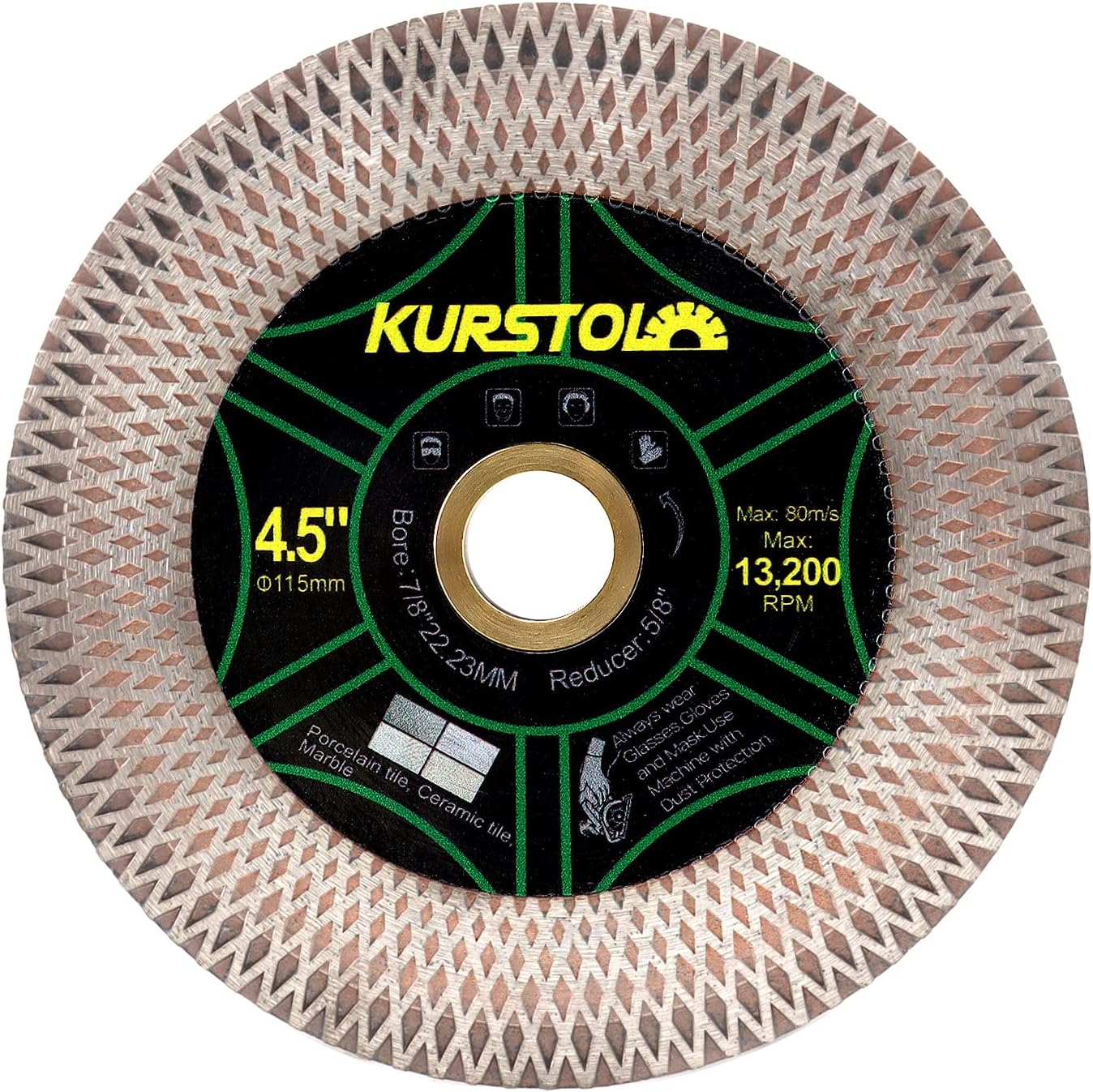 Tile Diamond Saw Blade - 4.5"/115mm Dual-Purpose Diamond Cutting Disc,Angel Grinder Blade Arbor 7/8"-5/8" for Cutting and Grinding Ceramic Tiles,Porcelain,Granite,Marble