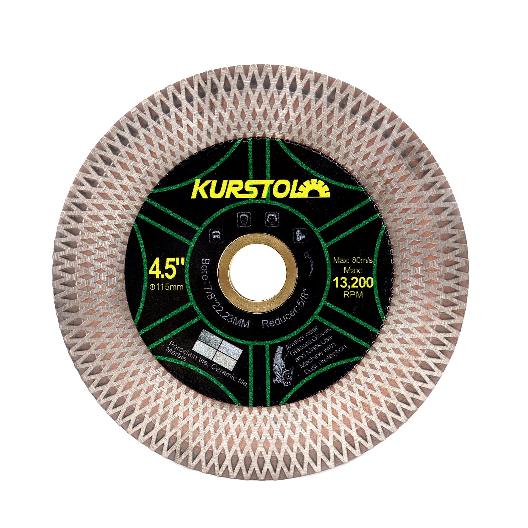 Tile Diamond Saw Blade - 4.5"/115mm Dual-Purpose Diamond Cutting Disc,Angel Grinder Blade Arbor 7/8"-5/8" for Cutting and Grinding Ceramic Tiles,Porcelain,Granite,Marble