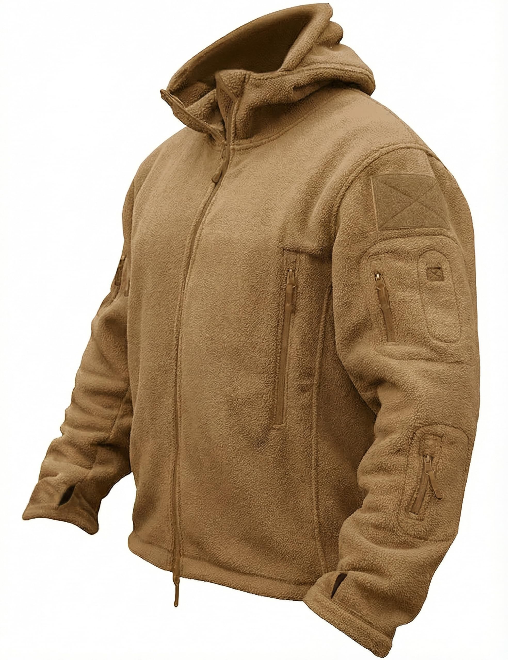 TACVASEN Mens Fleece Jacket Full Zip Tactical Hoodies Winter Coats Windproof Hoodies Warm Hunting