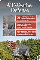 Vista 6 de HORZE Glasgow - Manta de invierno resistente al agua (relleno de 12.35 oz), perla ennegrecida, 72 pulgadas