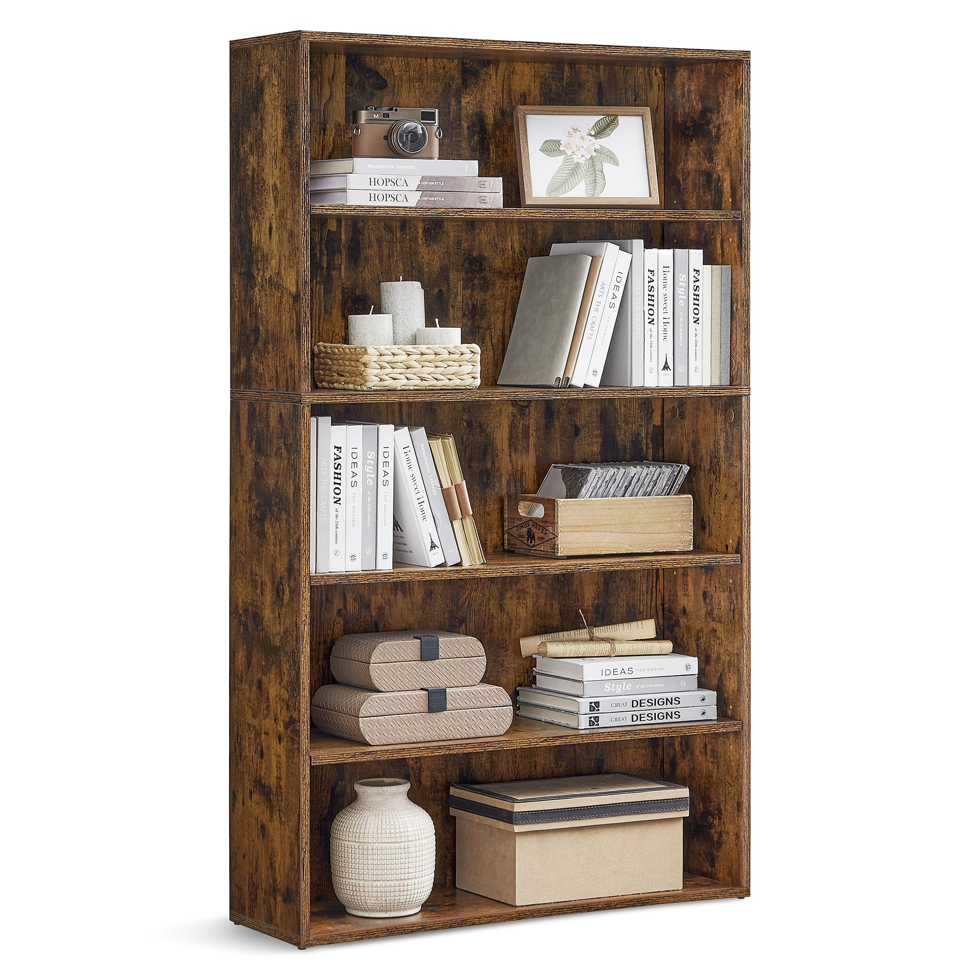 VASAGLE 5-Tier Bookshelf, Storage Organizer, 9.4 x 31.5 x 52.5 Inches