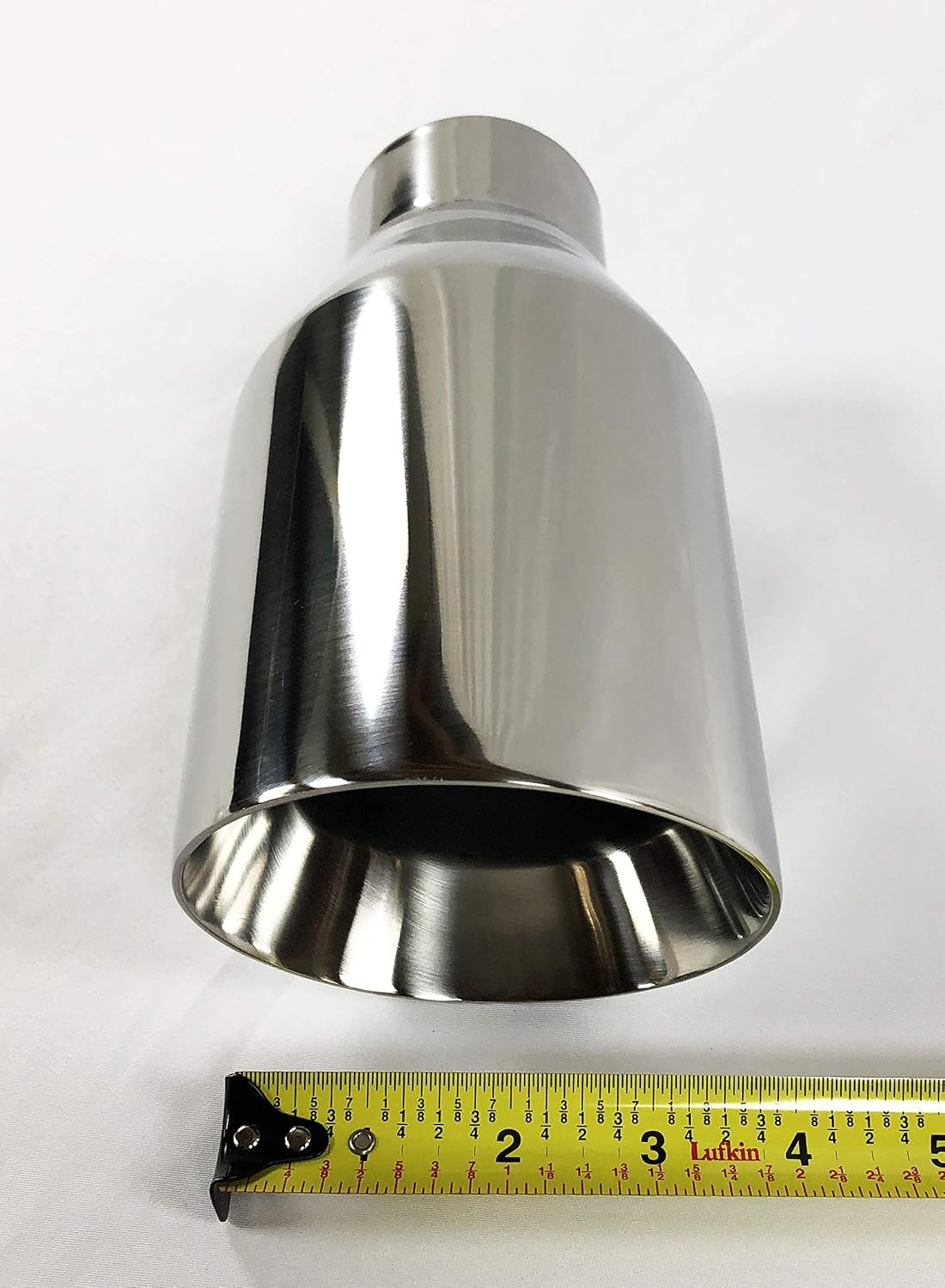 Exhaust Tip 2.25" Inlet 4.00" Outlet 8.00" long Slant Angle Stainless Steel Wesdon Exhaust Tip