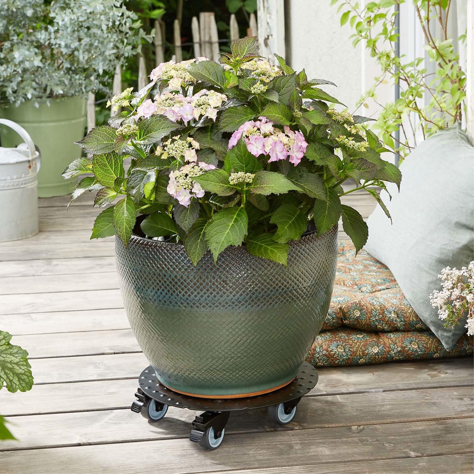 WAGNER Plantentrolley MAXIGRIP 29 x 29 x 8,5 cm I Transporthulp containertrolley, binnen buiten I FSC®-gecertificeerd transporthulp hout I Draagvermogen 200 kg I Made in Germany - 20135001