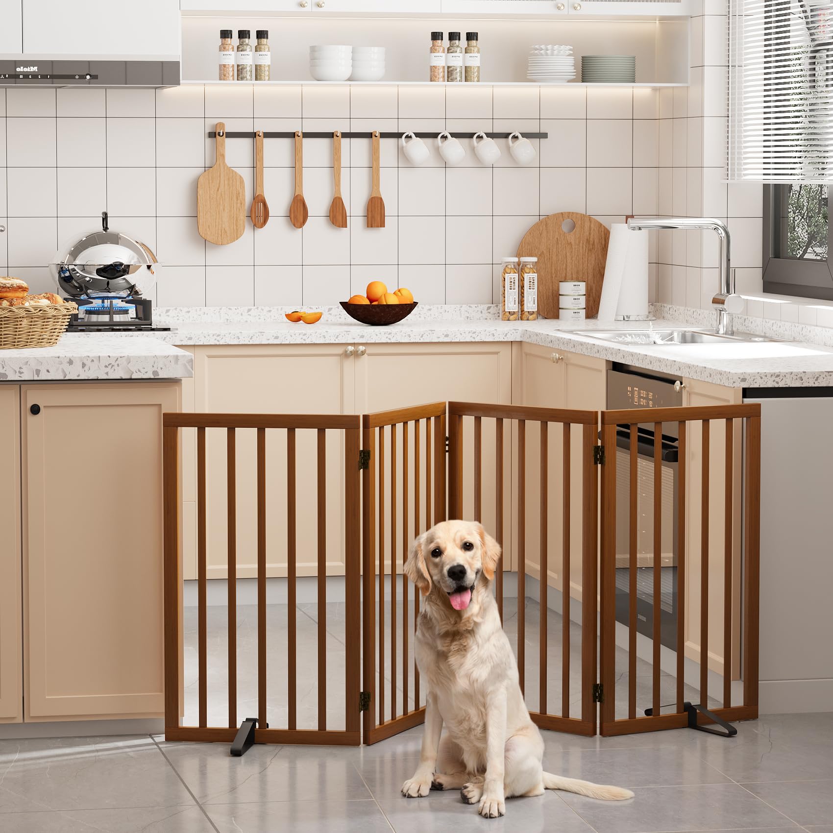 Semiocthome Bamboo 4-Panel Freestanding Gate