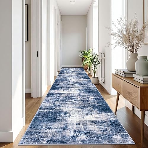 Miniatura 484 de IOHOUZE Alfombra pequeña abstracta de 2 x 3 pies, alfombra de entrada lavable para entrada interior, alfombras con respaldo de goma, alfombra gris