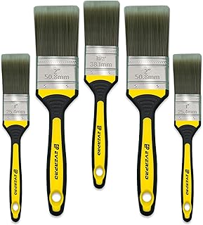 Premium 5 Pcs Wall Paint Brushes Set - Durable & Professional-Grade Painting Brushes for Smooth Finish, Easy to Clean, Perfect for Interior Decoration & Exterior Painting (2 x 2\"- 1 x 1.5\"- 2 x 1\")